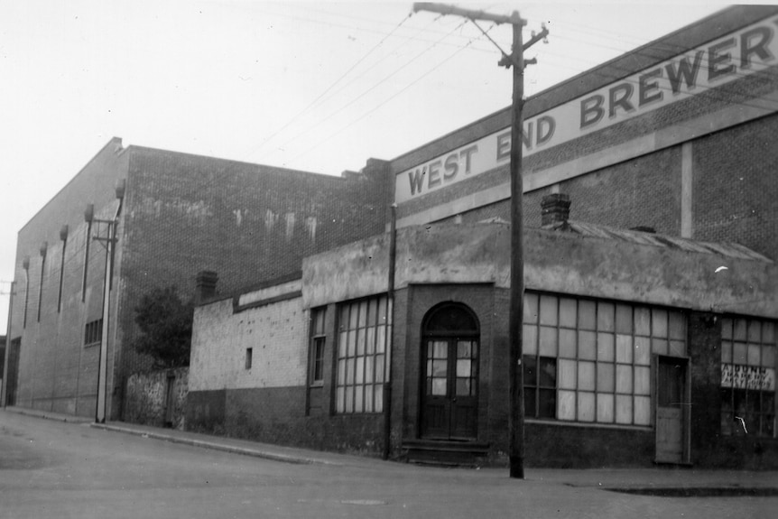 A black and white photo of an old building