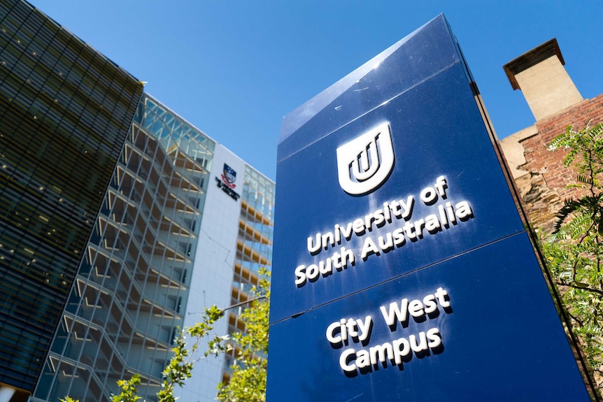 UniSA's City West campus with the University of Adelaide medical building.