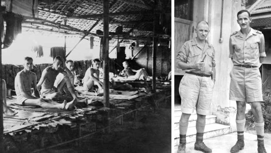 Makeshift hospital on the Thai-Burma railway and Weary Dunlop