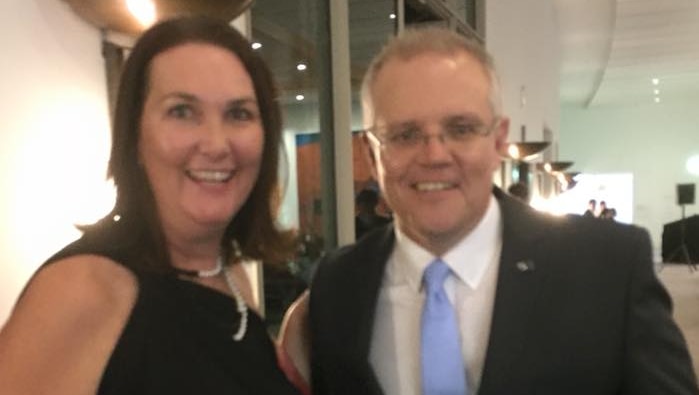 Mary-Lou Jarvis and Scott Morrison smiling for the camera