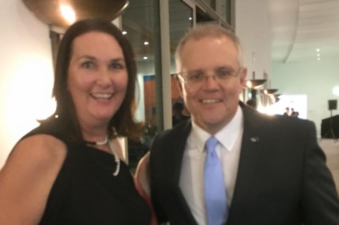 Mary-Lou Jarvis and Scott Morrison smiling for the camera