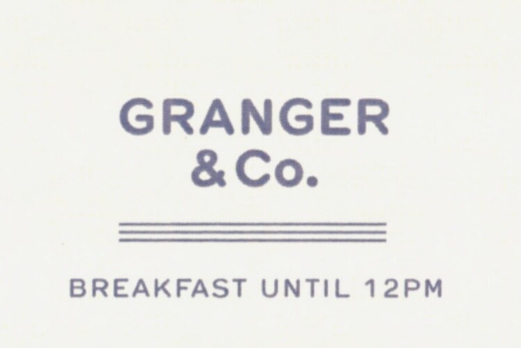 A menu for Granger & Co. reads '12pm'.