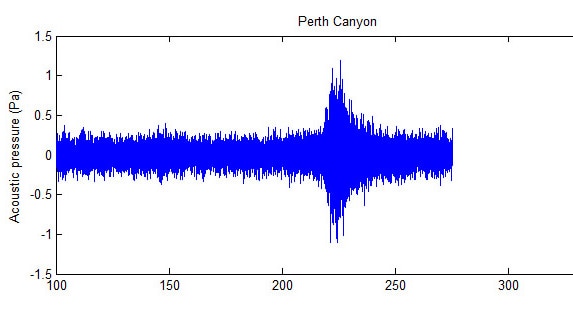 Signal received at Rottnest recorder in the Perth Canyon