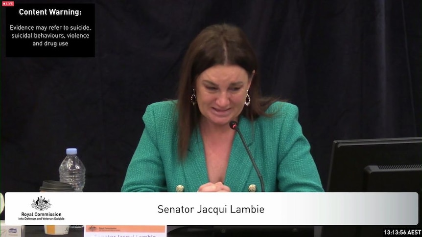Jacqui Lambie makes emotional plea for veterans to speak to royal commission