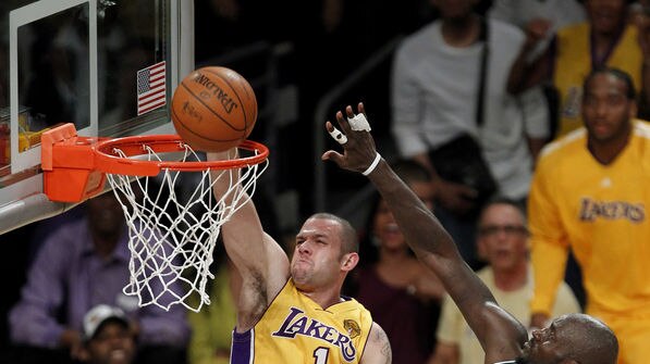 Bench boost: Lakers back-up guard Jordan Farmar was part of the second unit's offensive surge.