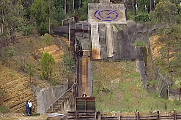 Aerial ski jumping training facility at Wandin Victoria