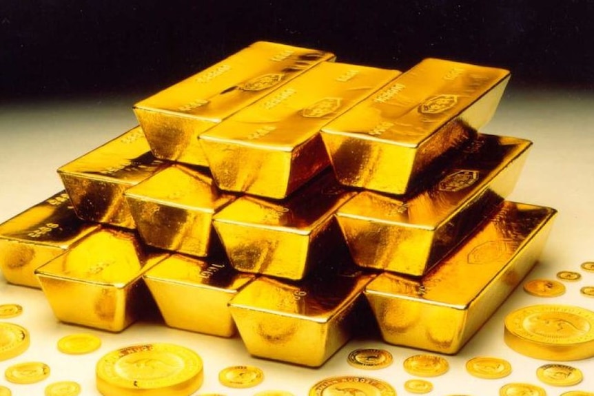 Rows of gold bars