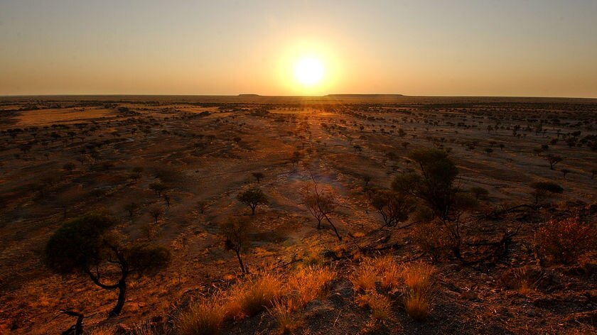 A sunset near the Queensland outback town of Winton