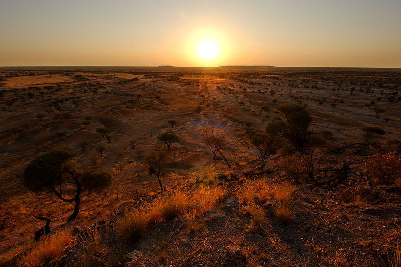 A sunset near the Queensland outback town of Winton