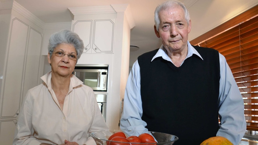 Brisbane fruit shop owners Tony and Doris in their kitchen.