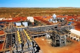 Aerial view of Telfer gold mine in Western Australia's Pilbara region.
