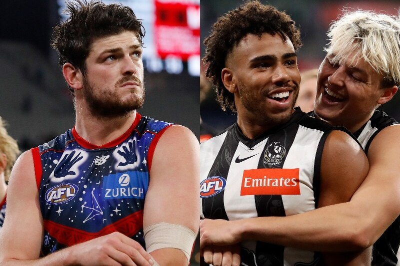 A composite image of Angus Brayshaw, Isaac Quaynor and Jack Ginnivan.