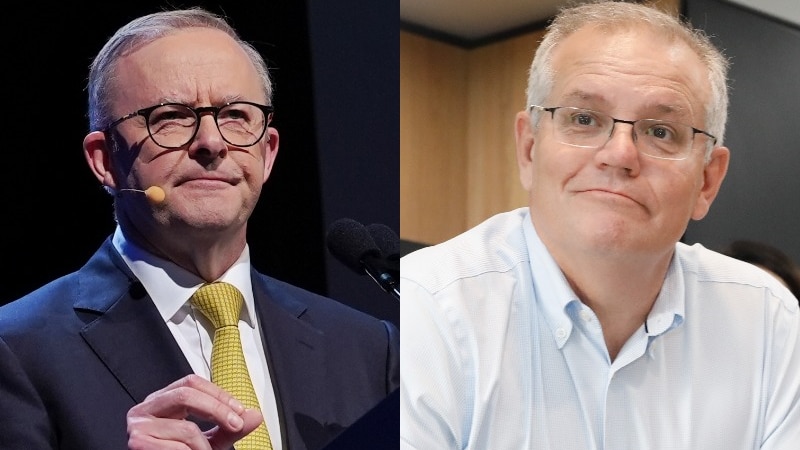 A composite image of Anthony Albanese and Scott Morrison