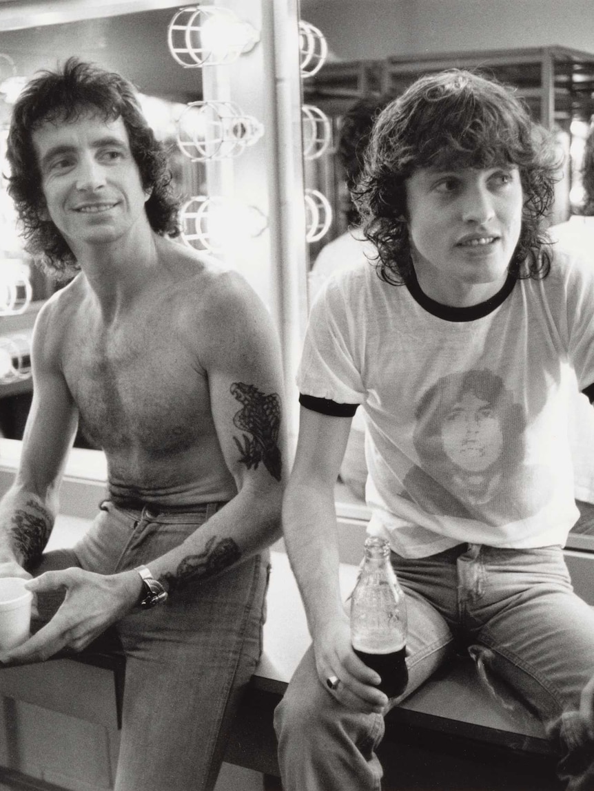 Bon Scott and Angus Young