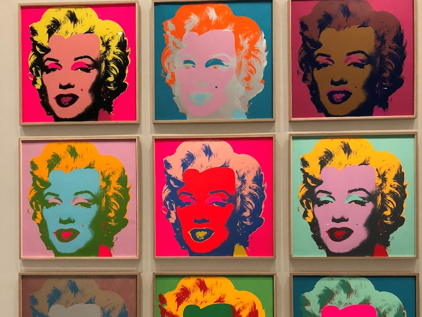 An Andy Warhol painting featuring Marilyn Munroe on display at NGV.