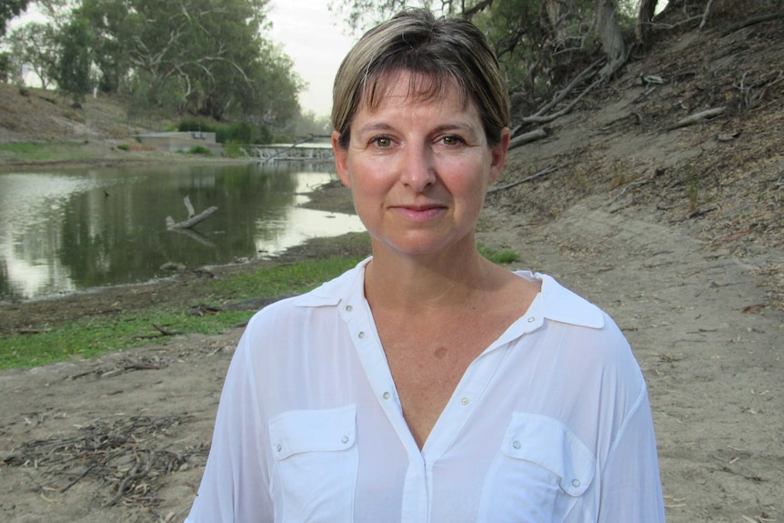 Rachel Strachan wears a white shirt