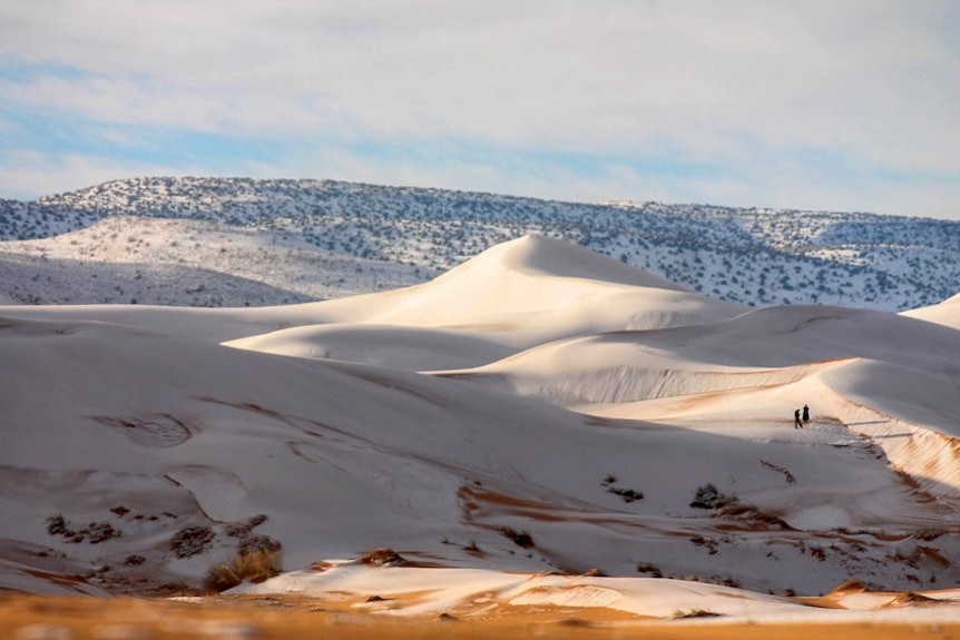 Snow on the Sahara Desert