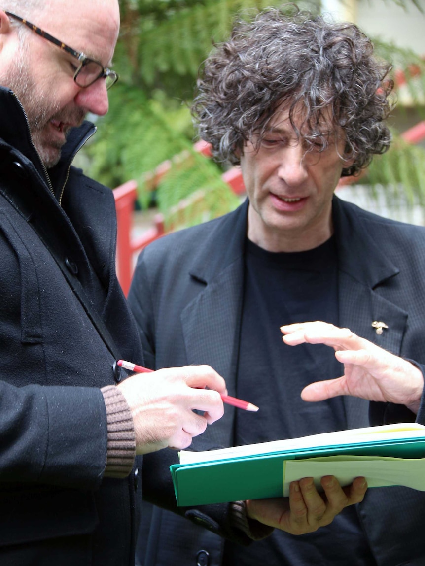 Neil Gaiman on location for Sixteen Legs.