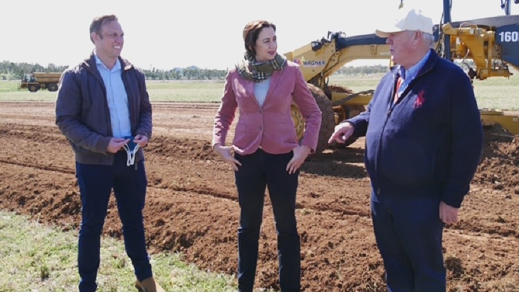 Deputy Premier Steven Miles, Premier Annastacia Palaszczuk and John Wagner