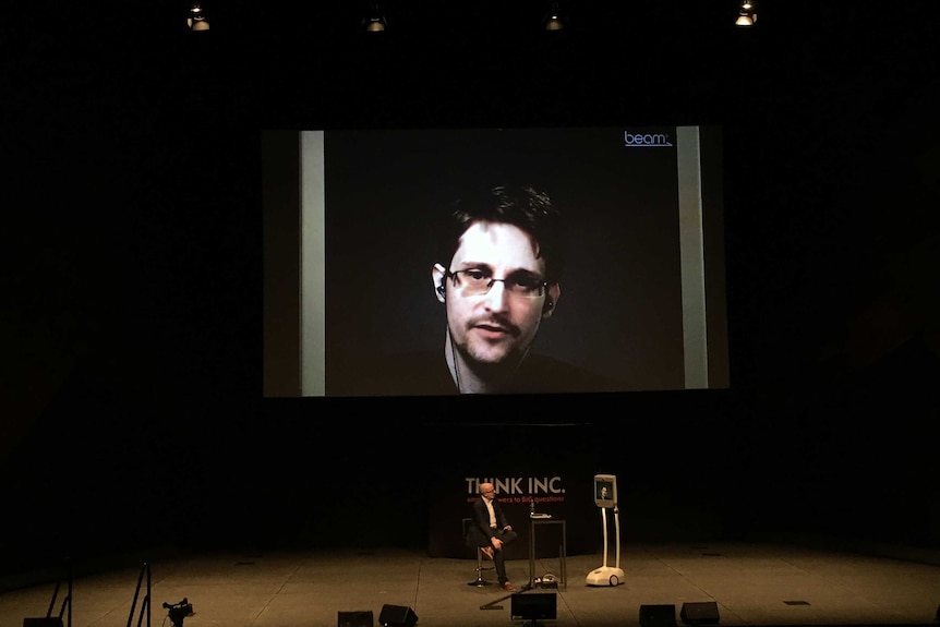 Edward Snowden via satellite in Melbourne