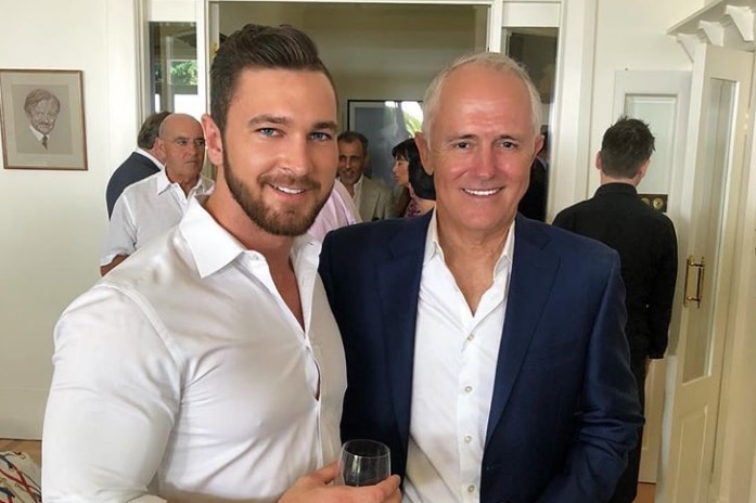 Tobi Pearce with Prime Minister Malcolm Turnbull.