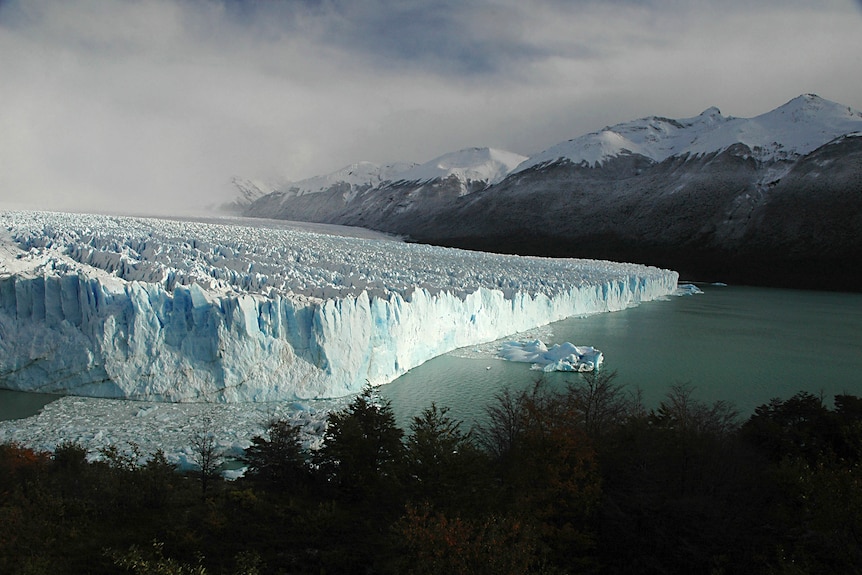 A view of the Perito Moreno glacier into the Lago Argentino.