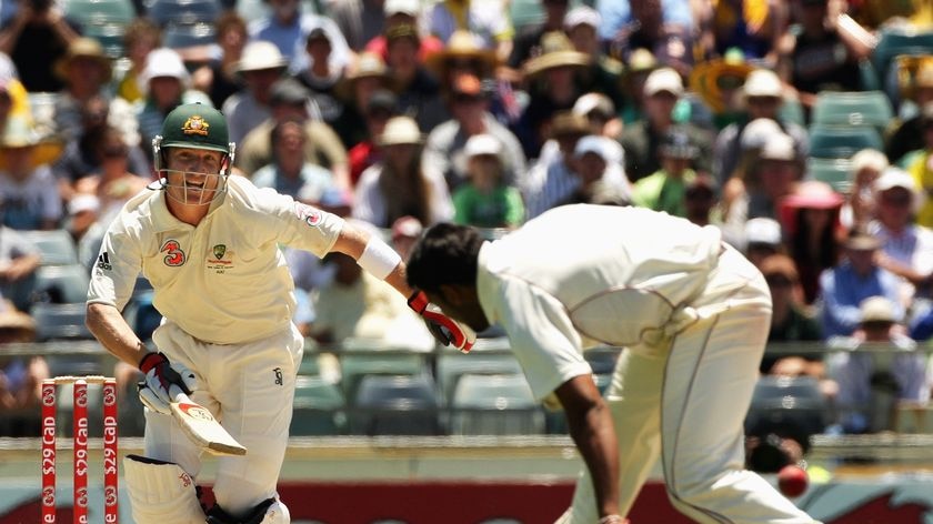 Haddin was in a hurry as he raced to 50 off 44 balls.
