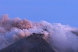 Mount Merapi emits smoke