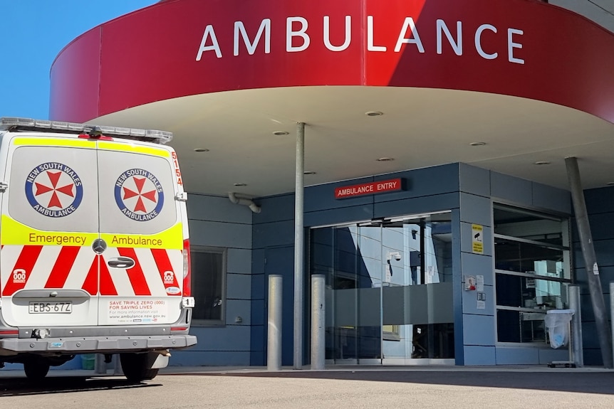 An ambulance outside a hospital