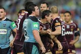 Mighty Maroons: Queensland lays the foundations for a fifth straight series win, scoring five tries to four in the Sydney opener.