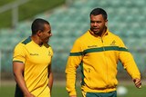 Kurtley Beale (R) has been bracketed with Adam Ashley-Cooper in case he cannot overcome his hamstring injury.