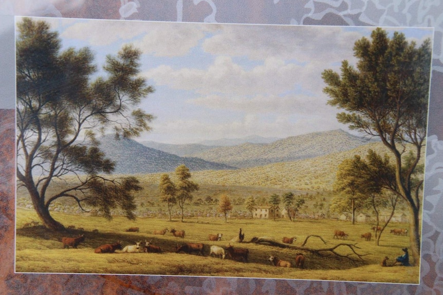 A rural landscape painting