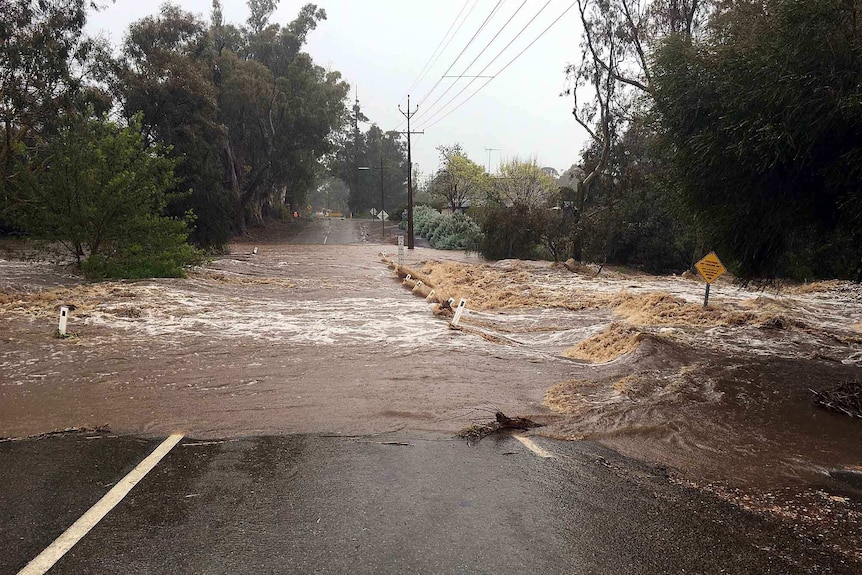 Water across the road near Auburn.