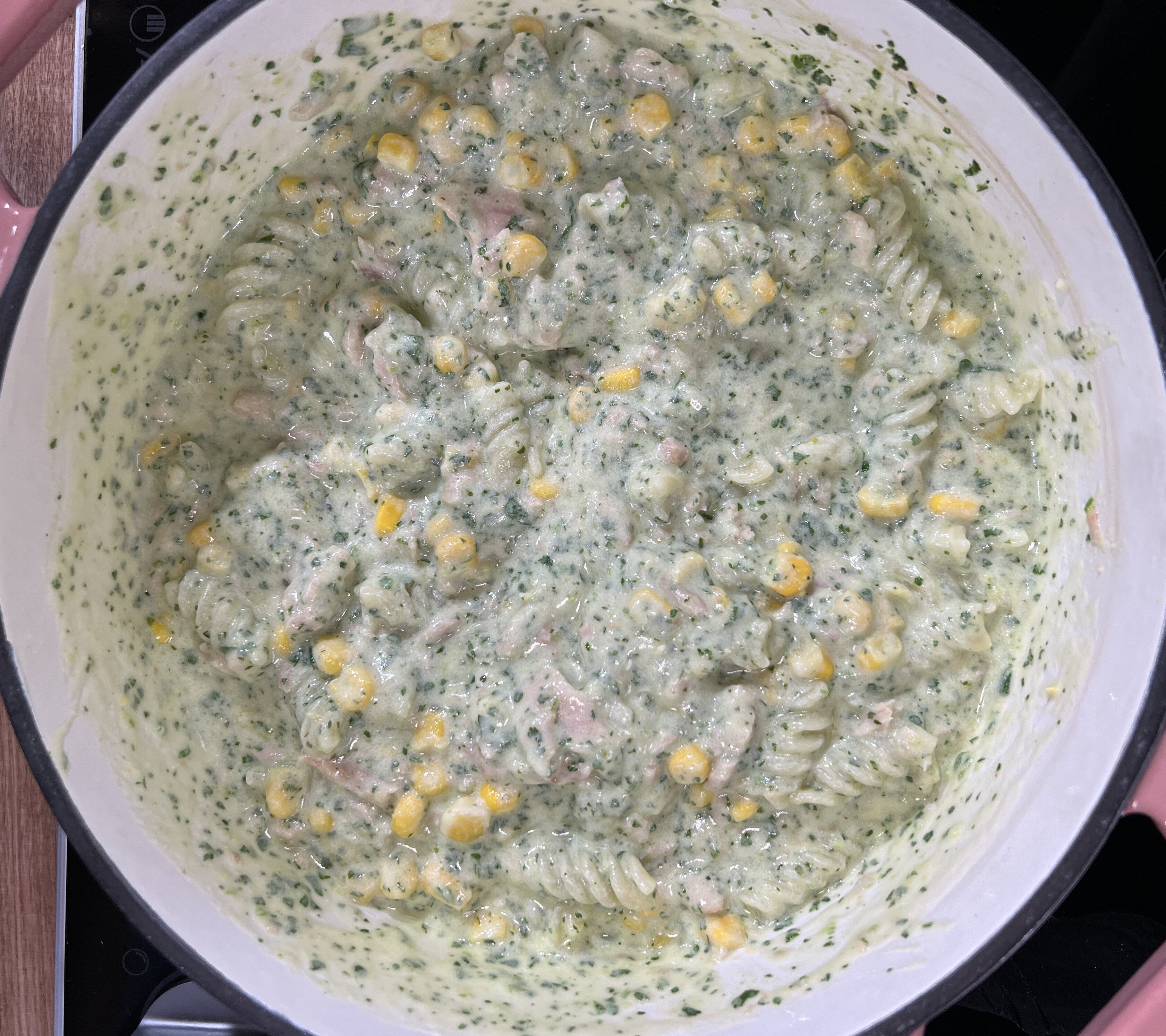 Tuna mornay in a bowl.