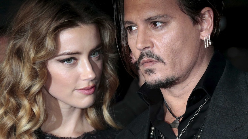 Amber Heard and Johnn Depp at a film premiere.