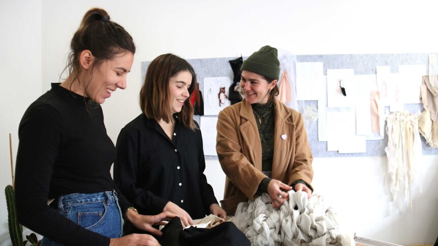 Fashion designers Natalie Ivanov, Anny Duff and Emily Sheahan.