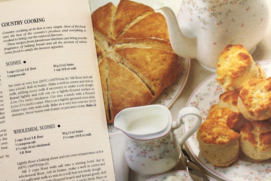 Photo from cookbook of scones with recipe