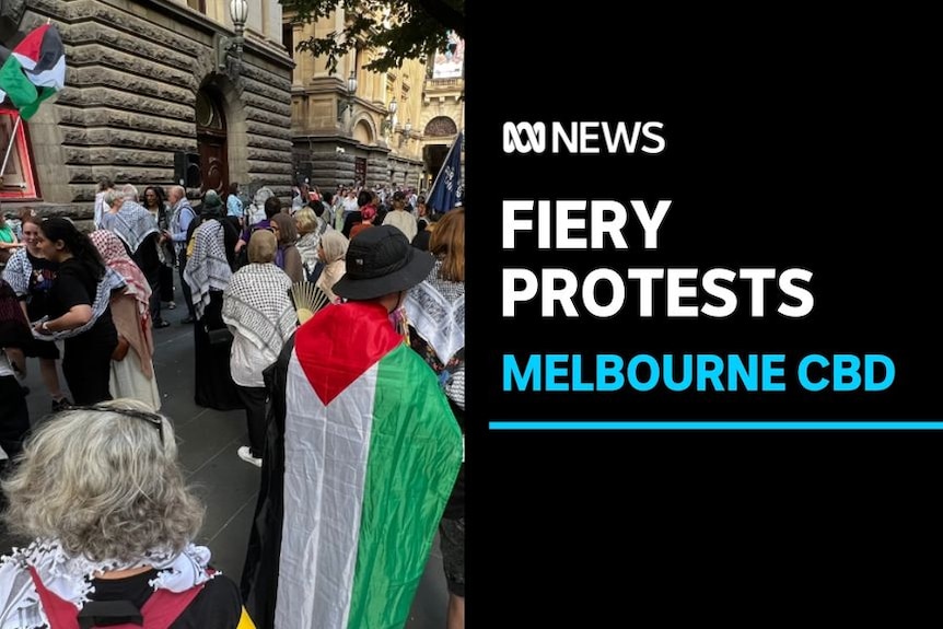 Fiery Protests, Melbourne CBD: Pro-Palestinian protesters in Melbourne