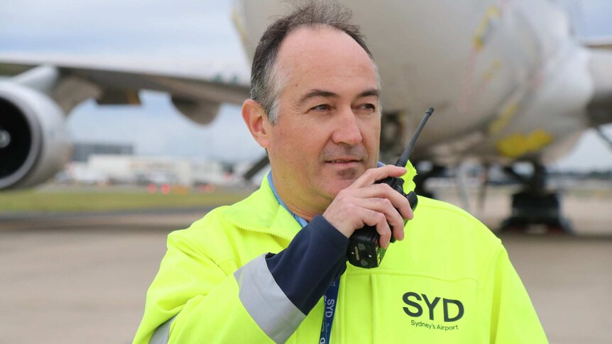 Photo of Nigel Coghlan, a Sydney airport worker.
