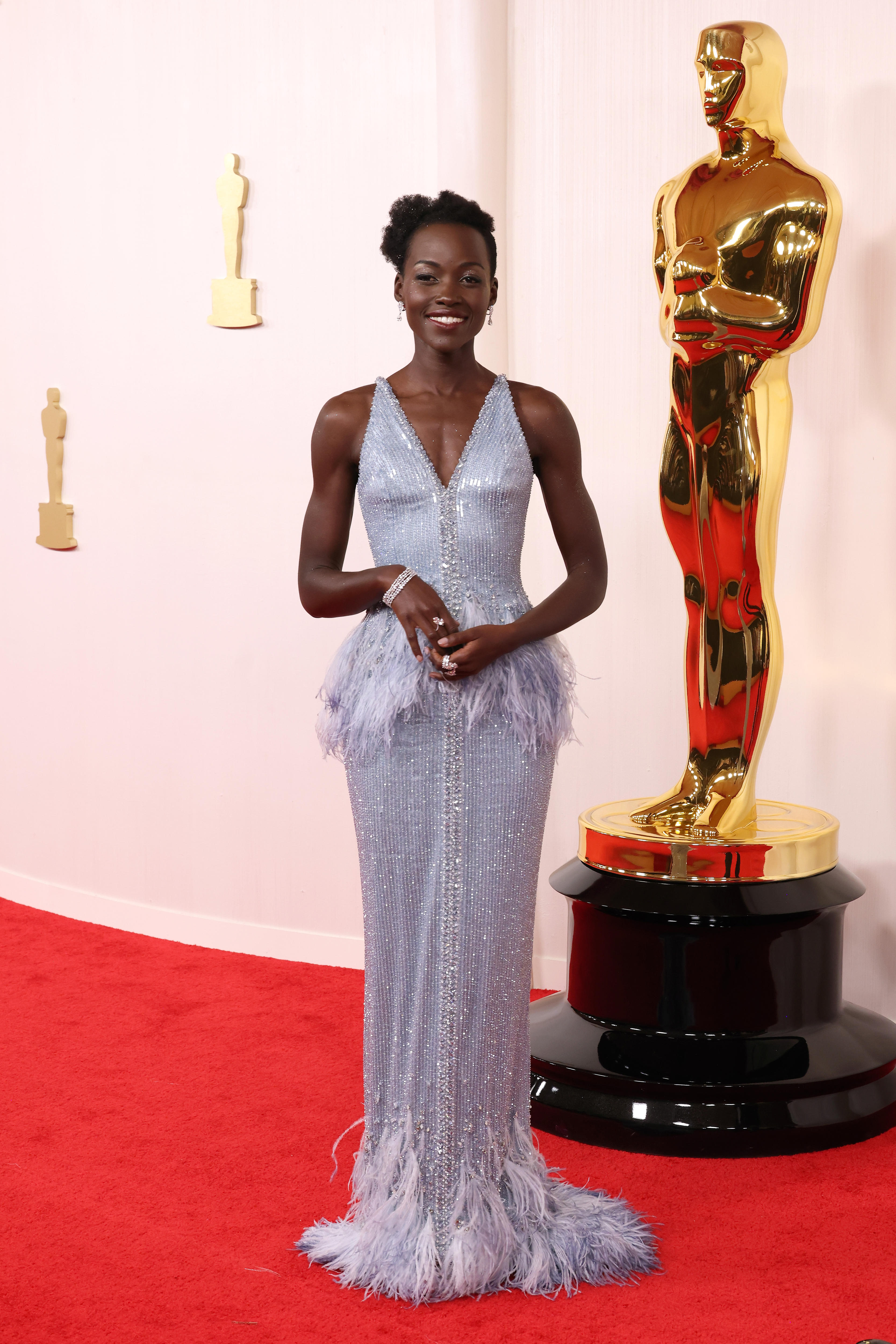 Lupita Nyong'o at the oscars 2024 red carpet