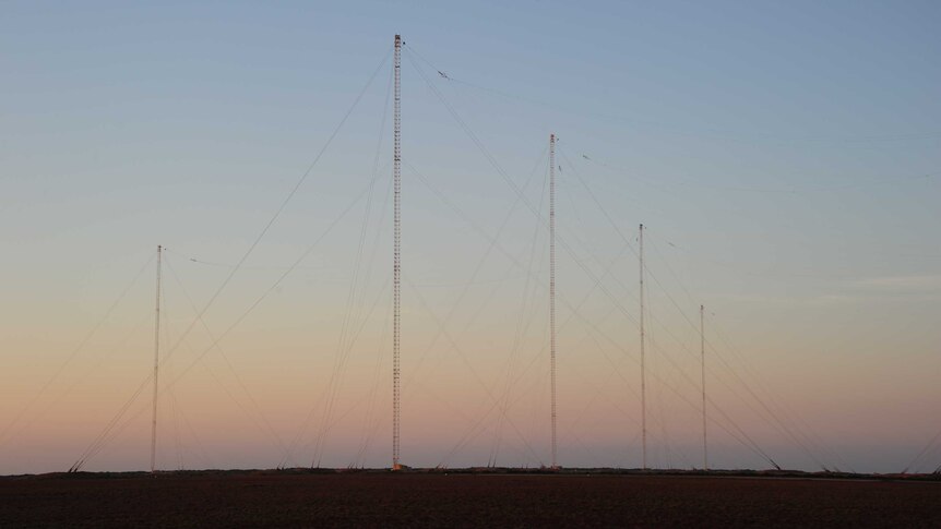 Huge towers loom over a sunset at Exmouth, WA