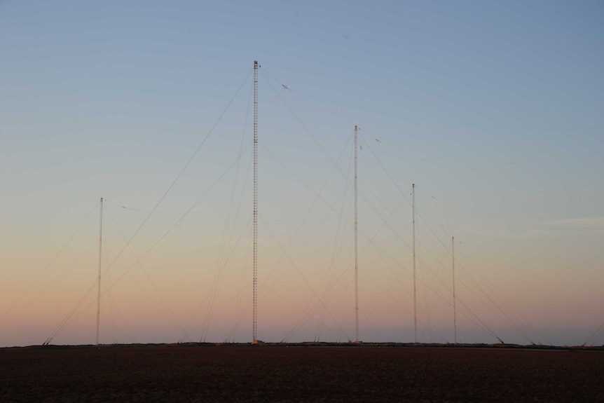 Huge towers loom over a sunset at Exmouth, WA