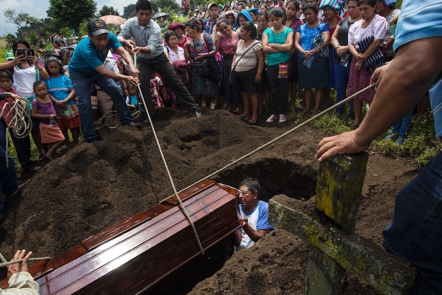 Cemetery workers