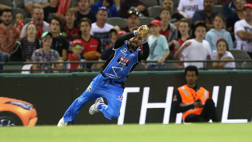 Jake Weatherald completes an incredible catch for the Adelaide Strikers