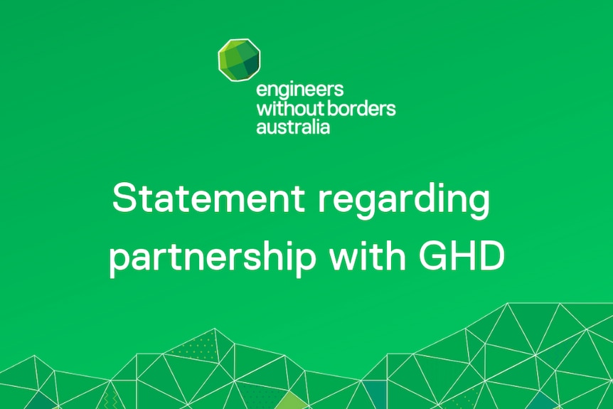 Green graphic with text that reads Statement regarding Partnership with GHD