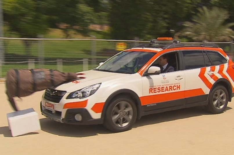 Stephen Mullighan in driverless car