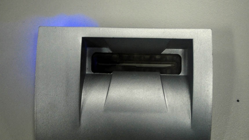 The front of an ATM card skimmer found by WA police 6 December 2012