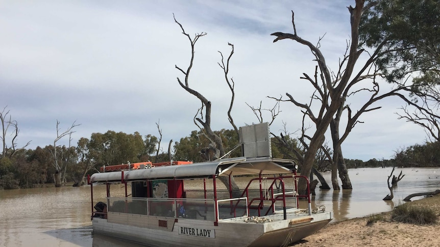 A tour boat at Lake Wetherell near Menindee.