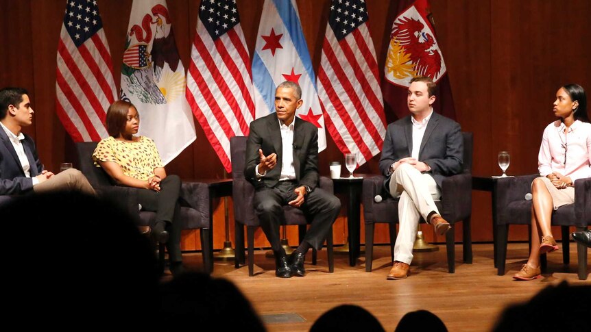 President Barack Obama at the Univesrity of Chicago.