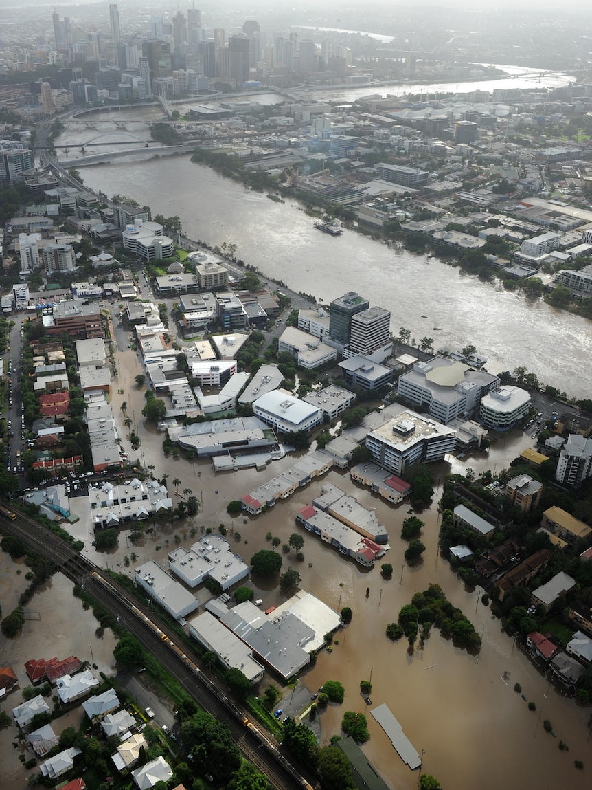 Homes and businesses hit by floodwaters in Brisbane